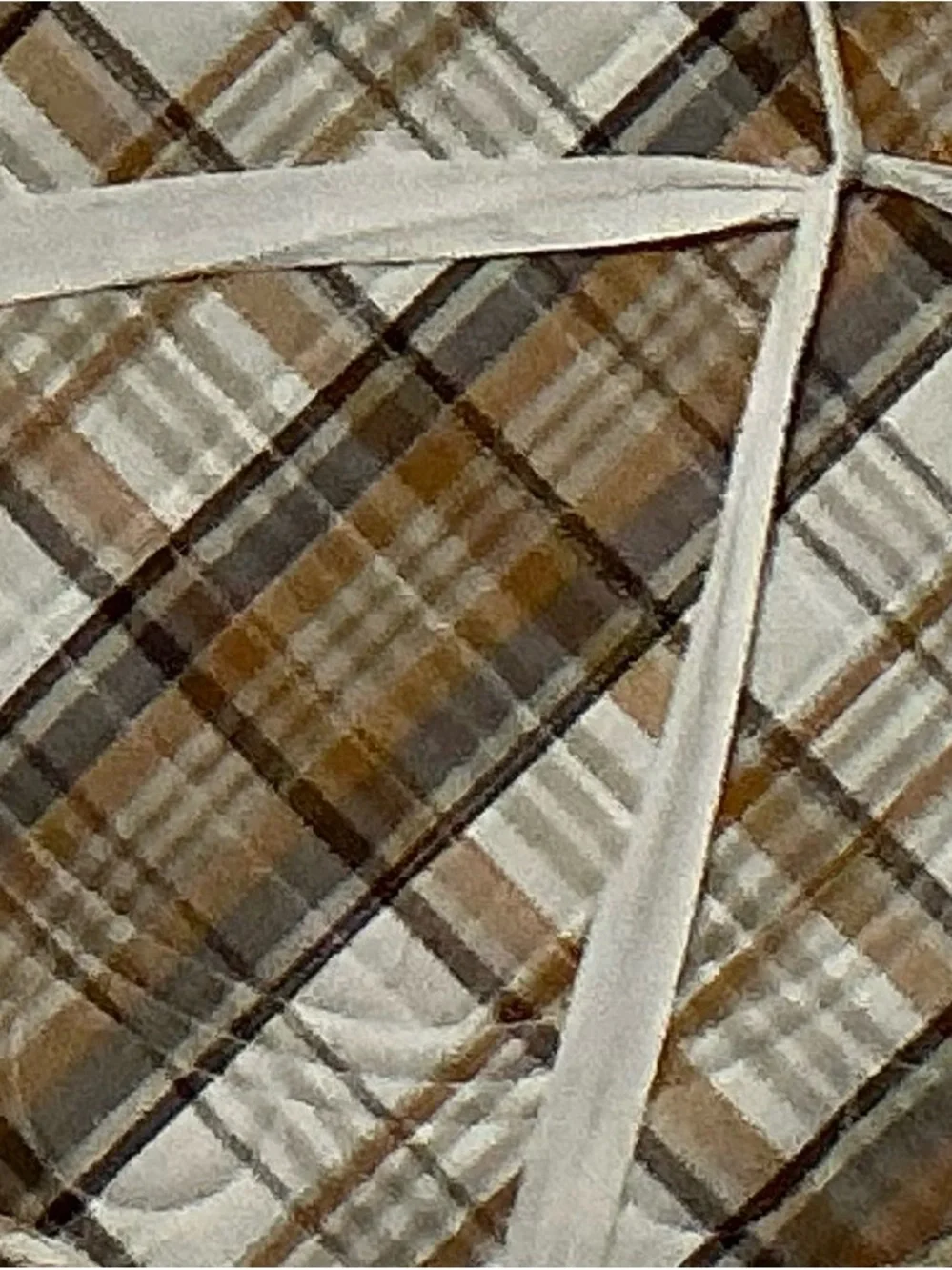 Tommy Bahama Brown and Tan Plaid 8-Piece Table Set